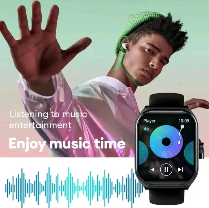 Simbojoy Smartwatch 2.01-inch Curved IPS Screen Bluetooth Call Running Pace Custom Wallpaper Smartwatch Health Monitoring Jam Wireless 2