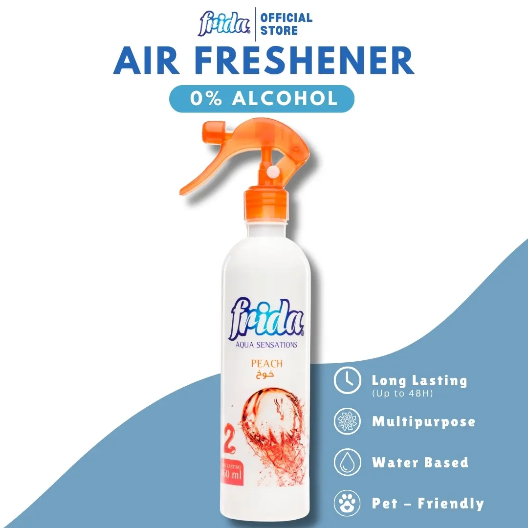 Frida [460ml] Air Freshener Peach 0% Alcohol Pet-Friendly 48Hours-Multipurpose -Waterbase Diffuser Pewangi