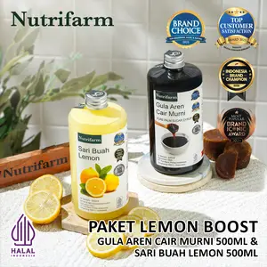 NUTRIFARM PAKET LEMON BOOST / GULA AREN CAIR 500ML DAN SARI LEMON 500ML