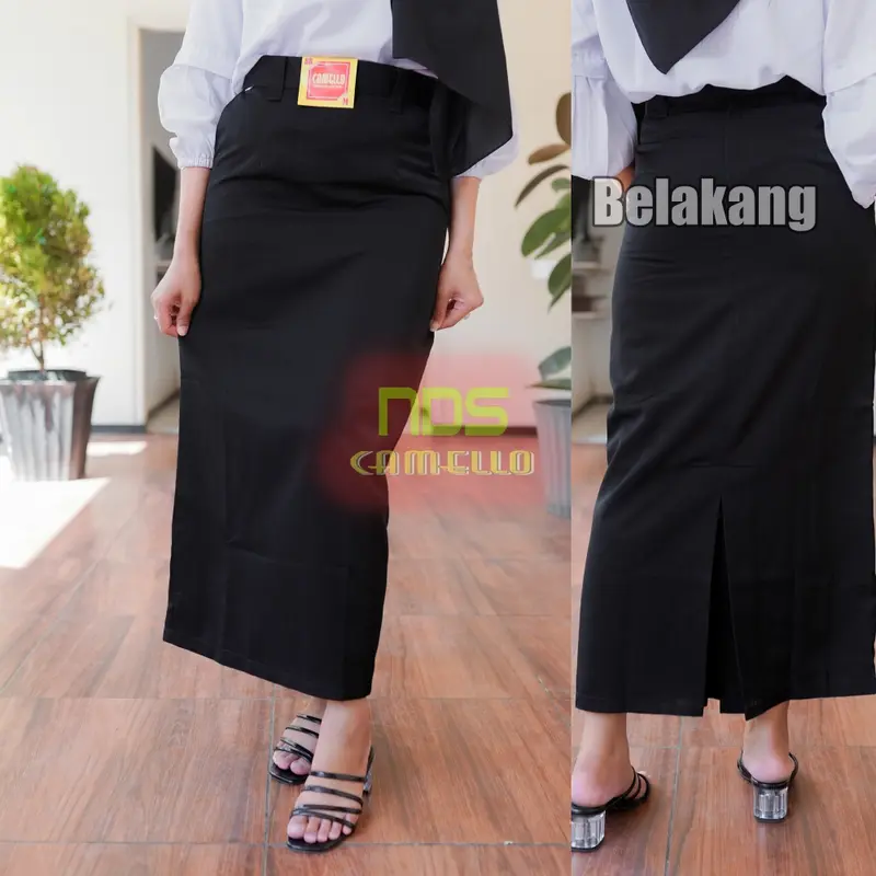 CAMELLO - Rok Span Belah Belakang Rempel Kerja Kuliah Sekolah 1
