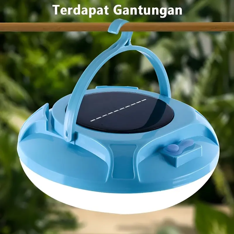 Lampu Emergency MAX POWER 300 Watt 400 Watt 600 Watt UFO Gantung Solar Panel Camping Lamp Cahaya PUTIH Super Terang Gantung Tahan lama Kemah camping Memancing 1