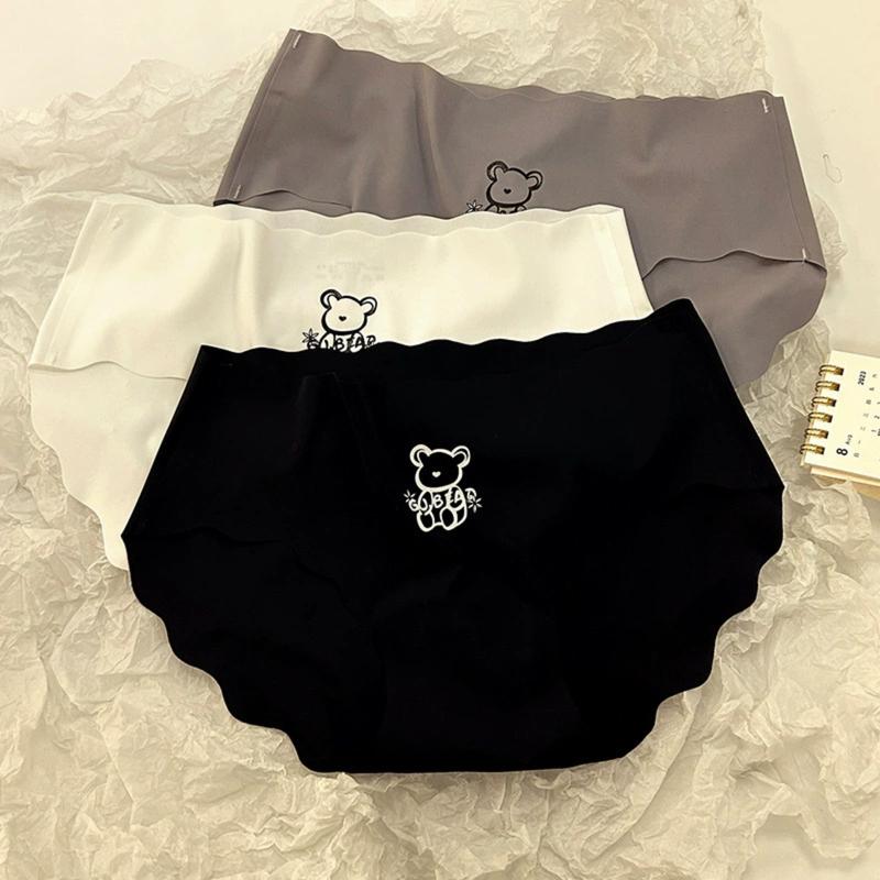  Sét 10 quần su nữ hình gấu cute gợn sóng không đường may  FREESHIP   3 màu hoặc 5 màu  Cạp Thấp Women  Quần Lót Cotton 