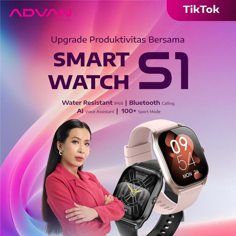 [Exclusive Mami Louisse] ADVAN Smartwatch S1 AI Voice Assistant IPS Display 2.01" Touchscreen Waterproof IP68 Bluetooth Call Health Monitoring 1