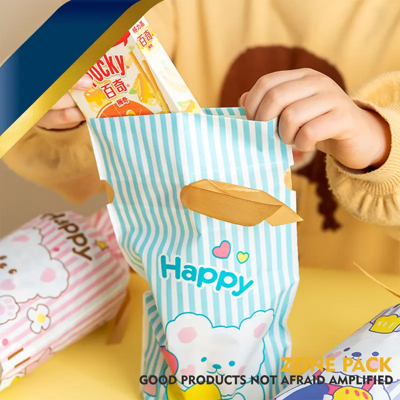 Plastik Serut Ulang Tahun Anak | Plastik Packing Kue Serut Pita | Goodie Bag Souvenir Snack Hadiah lucu 3