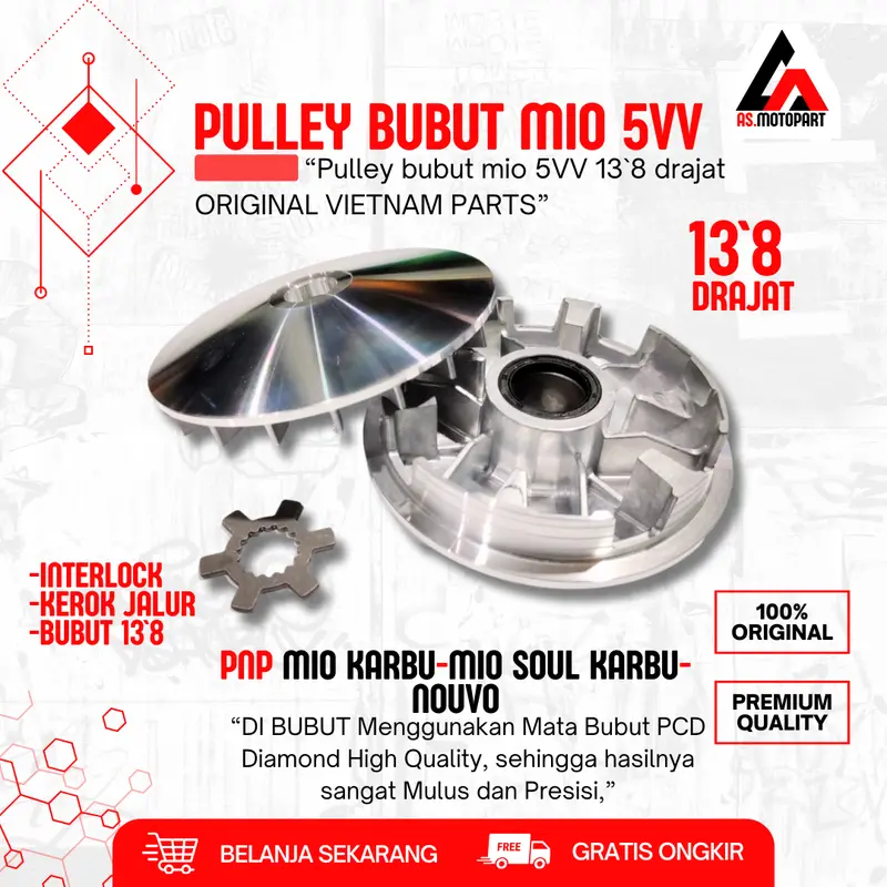 RUMAH ROLLER MIO SOUL BUBUT 13`8 DRAJAT Pulley Mio Smile Mio Sporty Fino Karbu Mio Soul 115 Motorcycle 4