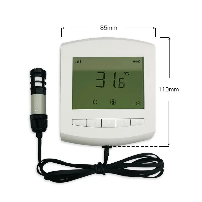 Temperature Humidity Probe Sensor Lora Wireless Moisture Data Logger with LCD Display