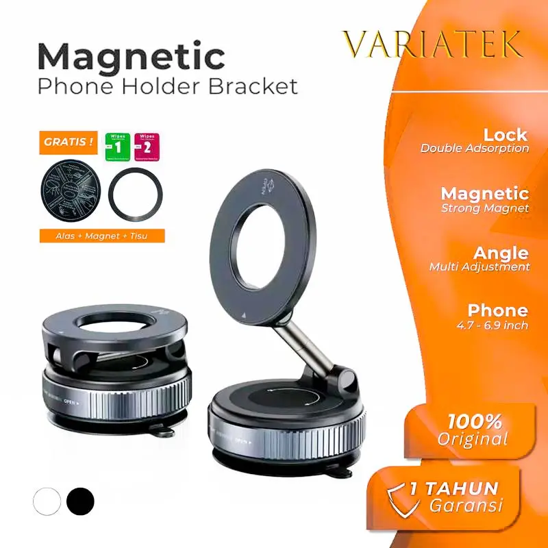 Holder HP Magnetik 360° Lipat Stand Dudukan Serbaguna di Mobil Meja
