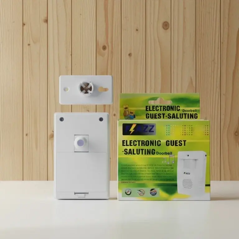 FLAZZ Bel Pintu Otomatis Sensor Gerak PIR | Doorbell Suara Ding Dong untuk Rumah & Toko | Hemat Daya & Mudah Dipasang | Desain Modern & Minimalis - Baterai, Alarm
