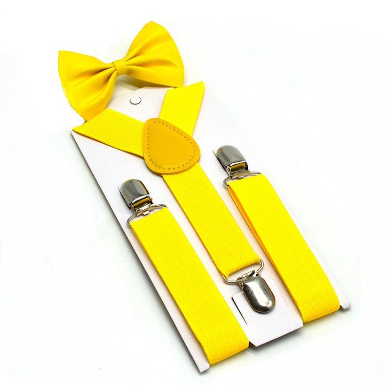 Product Introduction of 10202Children Baby Boys Girls Suspenders+bowtie Clip-on Y-Shape Braces Elastic Kids Adjustable 3 Clips 15