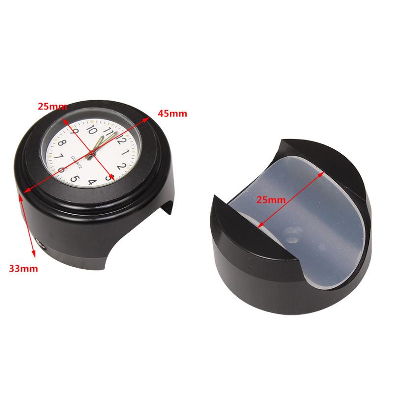 Product Introduction of Universal 7/8" Waterproof Chrome Motorcycle Bike Handlebar Mount Quartz Clock Watch Aluminum Luminous Clock Moto Black Accessori 16