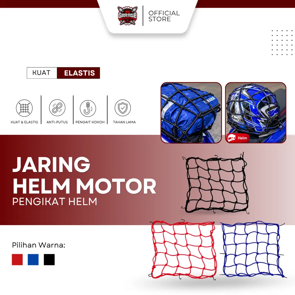 Jaring Helm Multifungsi - Pengikat Barang Motor & Sepeda