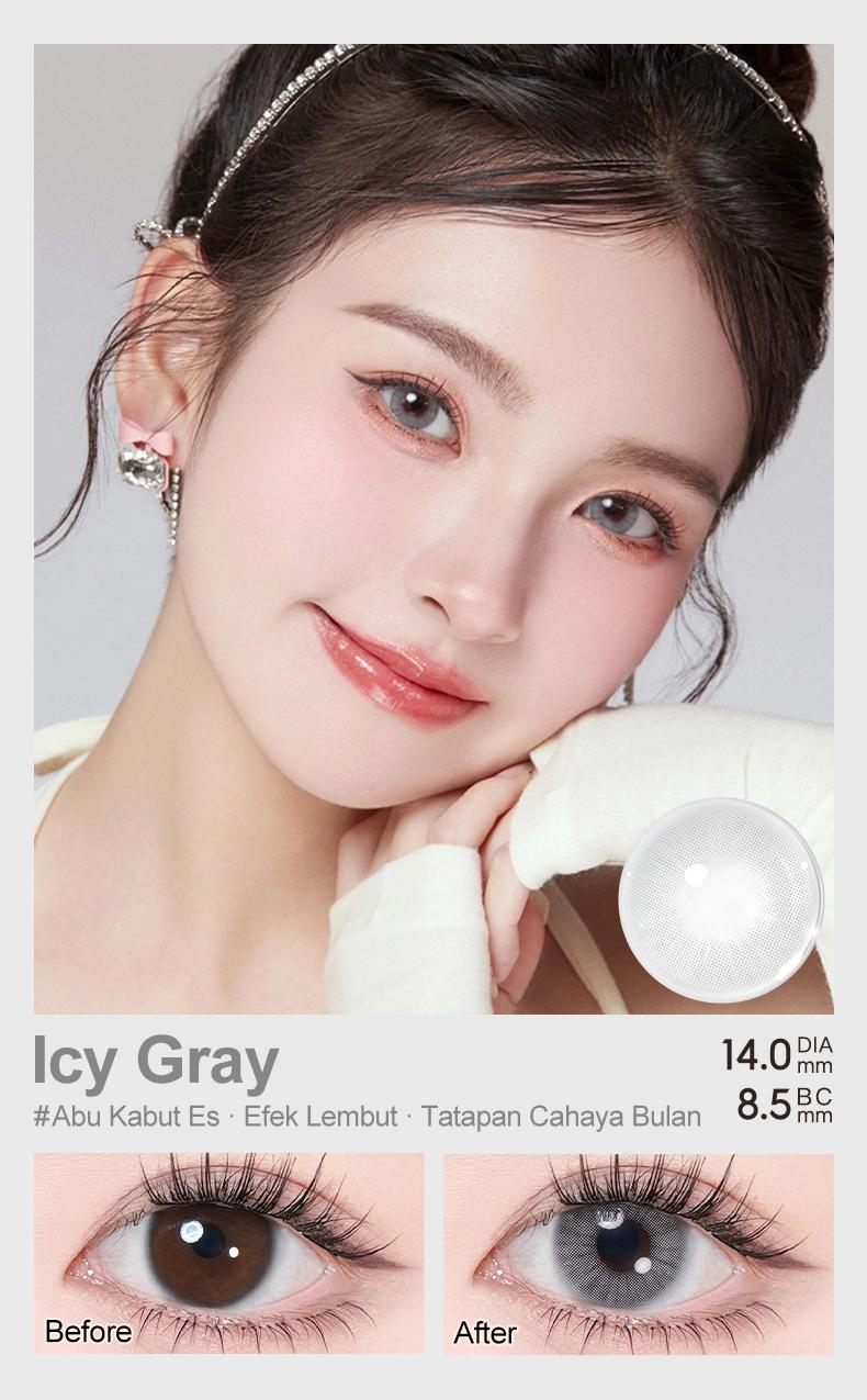 (COD)MAGISTER NORMAL QUEEN SOFTLENS 1 pasang Lensa  MINUS 0.0~-8.0 SOFTLENS Kontak Warna Diameter 14MM  Softlens Mata Korea Color Contact Lens Eye Wajah Gray Soflen