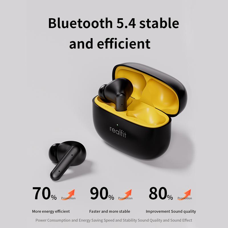 Realfit F3 Bluetooth V5.4 Earphone ANC Noise Cancellation with Mic HIFI Sound Quality Sport Headset 7