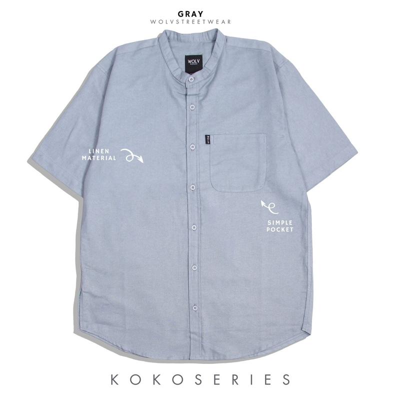 BAJU KOKO LINEN TANGAN PENDEK PREMIUM DEWASA Muslim Pria Nyaman 4