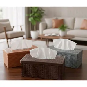 TEMPAT TISSUE / KOTAK TISSUE MOTIF ROTAN / TEMPAT TISSUE PERSEGI PANJANG / KOTAK TISSUE