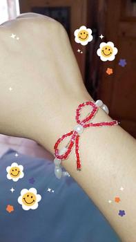 Product Review of RIBBON SERIES | Pink dan Red | Beads Bracelets | gelang manik lucuuuu from a**u 0