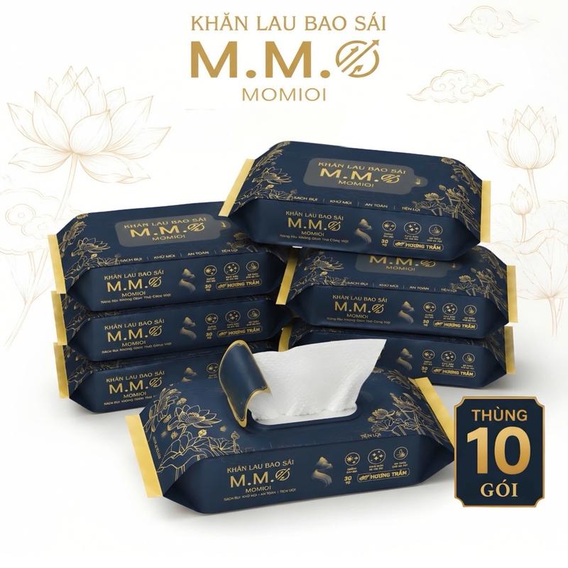 Thùng 10 Gói Khăn Ướt Bao Sái Momioi Hương Trầm Cao Cấp, Khăn Lau Bàn Thờ 30 Tờ