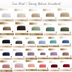 Cover Duvet Bahan Microtencel Garis Polos Quilt Dufet Sarung Bedcover Model Resleting