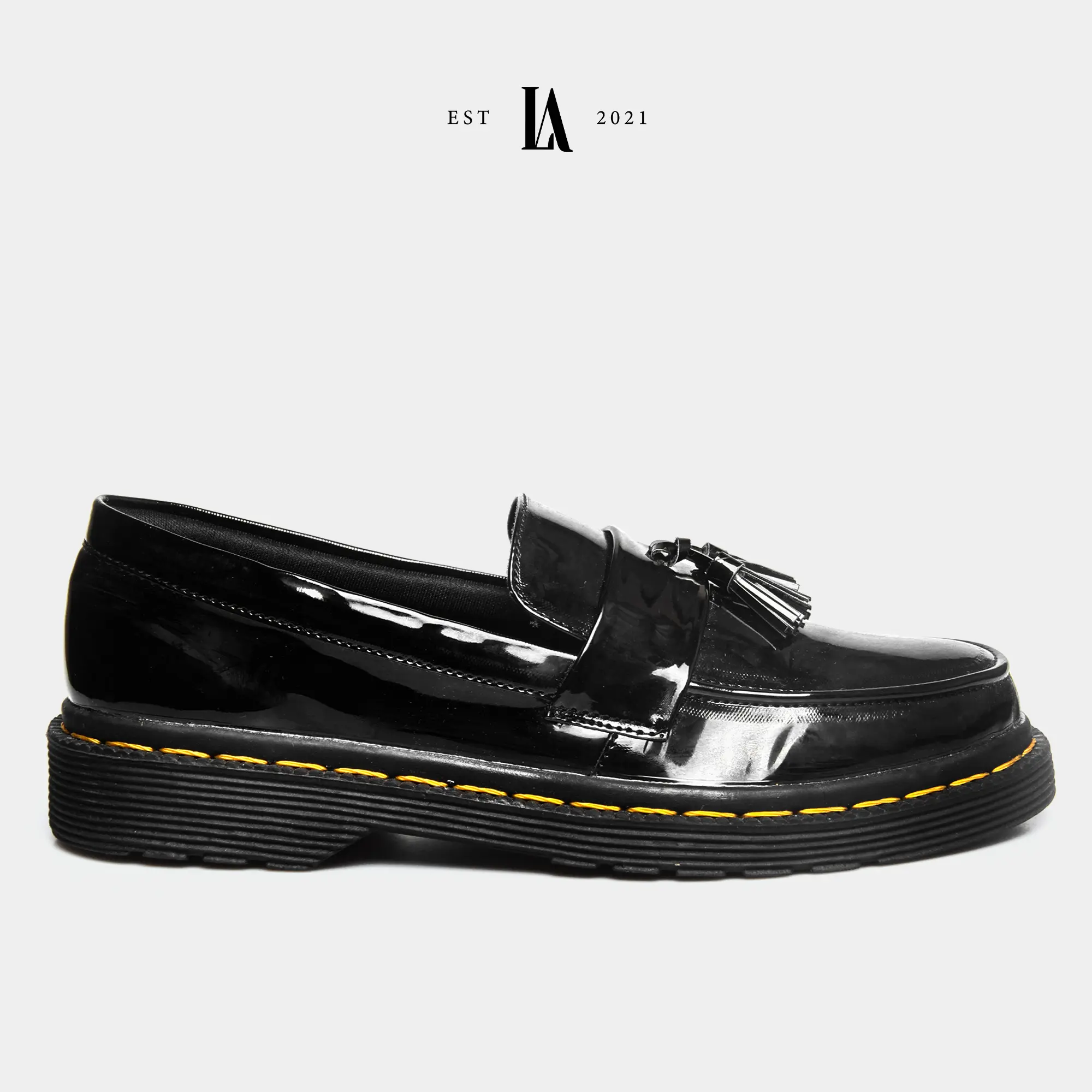 Sepatu pria Formal  LUCAS MEN Shoes  Round Toevarian GLLOSY LALAKI FOOTWEAR  Square Toe Black Hitam