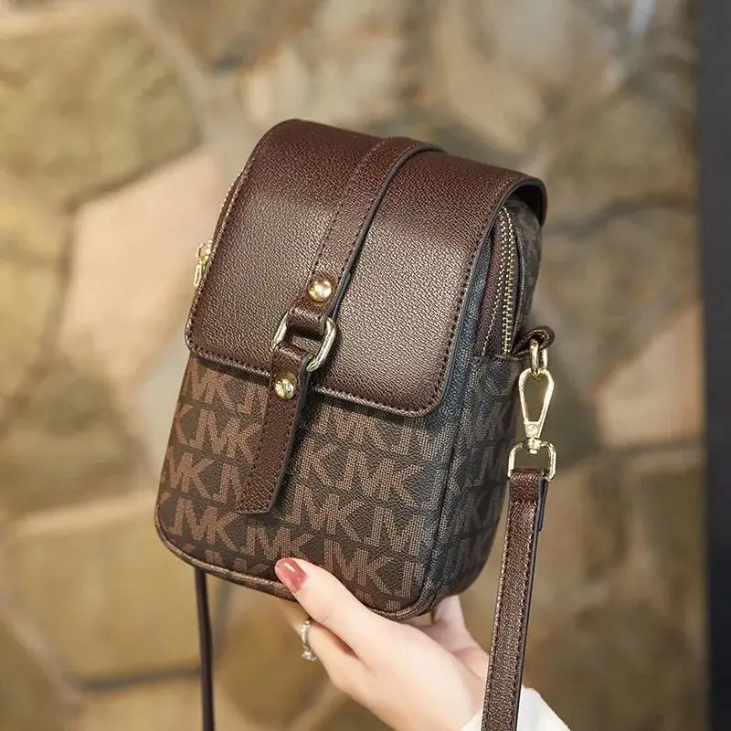 Sling Bag Luka JMK | Tas Selempang Pocket Wanita Sling Bag JMK | Tas Selempang Handphone Wanita 2 Ruang Model Terbaru Tas Kecil Wanita Untuk Pesta Selempang Wanita Warna Hitam Cokelat Tan Putih Kulit PU 1