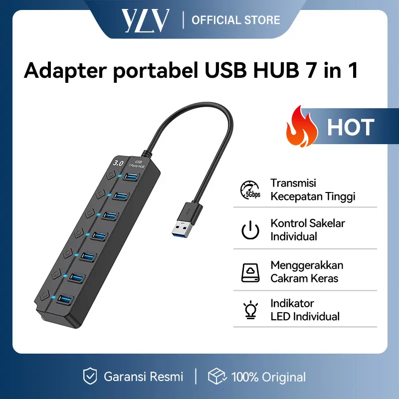 Ylv KIVEE USB3.0 USB splitter USB adaptermulti-port independent power switch extender30CM line using USB disk mouse keyboard