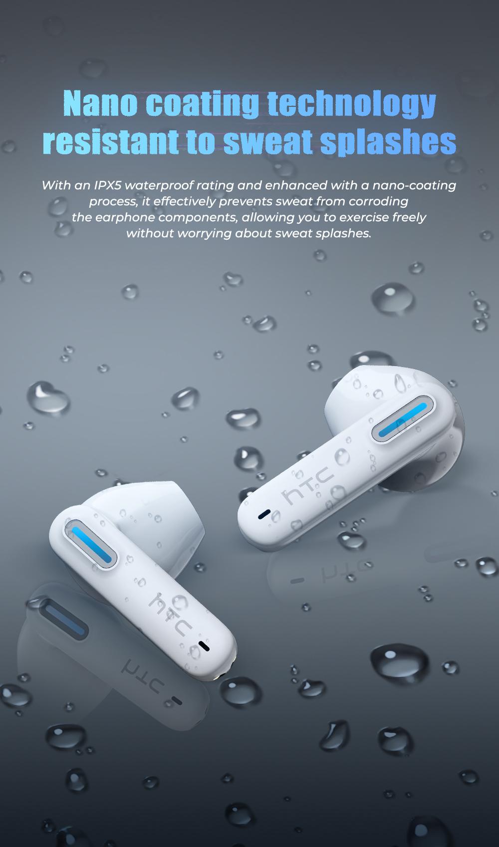 HTC NE49 AI Translation Earbuds Bluetooth 6.0 Gaming Headphones Real Time Translation in 134 Languages 35 Hours Long Battery Life HiFi Sound Quality IPX5 Waterproof Sports Travel Entertainment Music