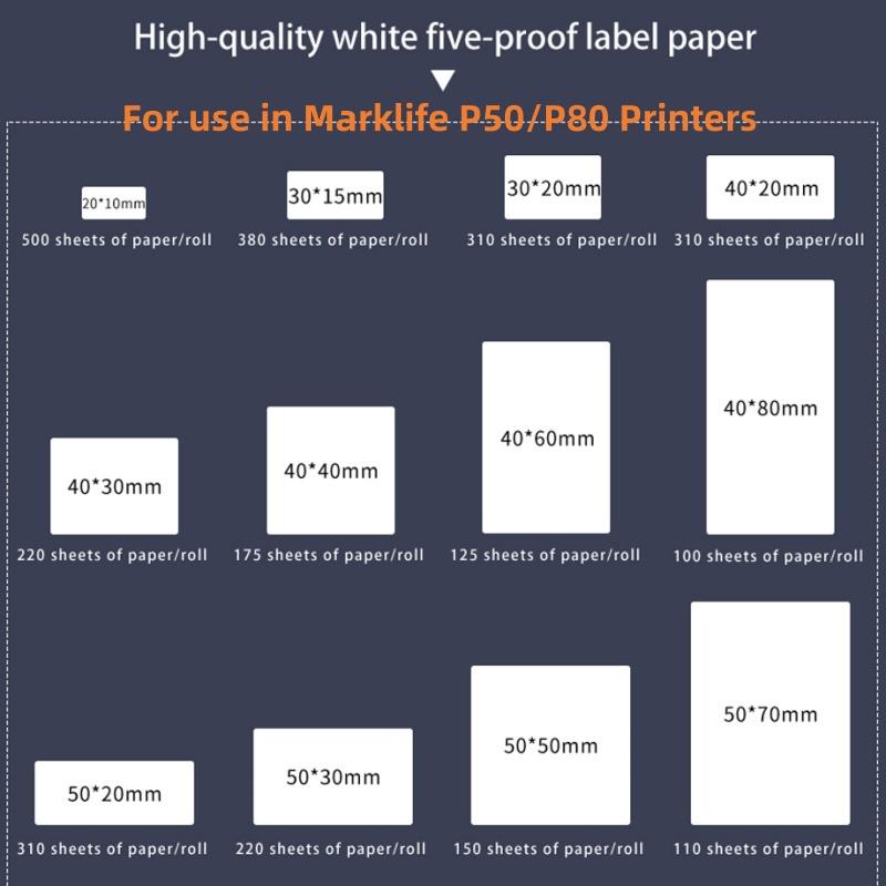 Product Introduction of Marklife P50 Thermal Cabel Roll Paper Label Insert Roll Paper Stickers Multifunction Bluetooth Ink-free Label Maker Useful Cable Paper 13