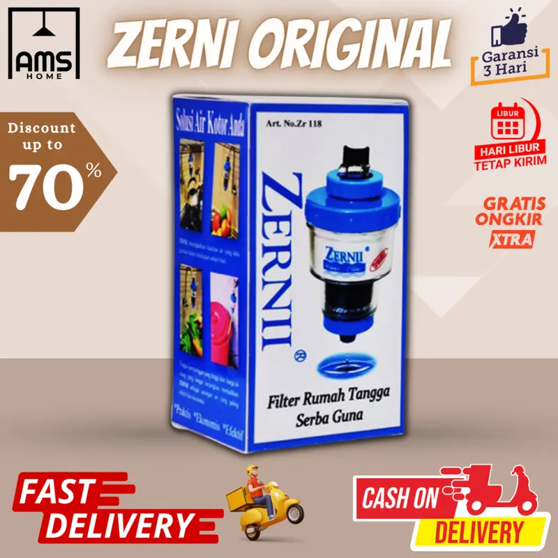 Zerni Alat Penyaring Air Kotor Kran Filter Air Keruh Sumur Water Purifier 0