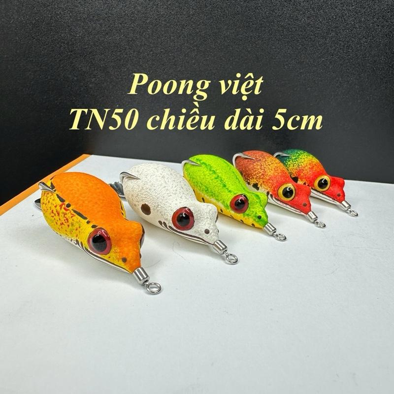Nhái hơi TN50 (chiều dài 5cm thích hợp để câu cá lớn) lưỡi độ, lưỡi BKK chì đúc nguyên khối. Thích hợp câu cá leo, cá dịch vụ, săn hugo ..... " Fishing tringuyen"