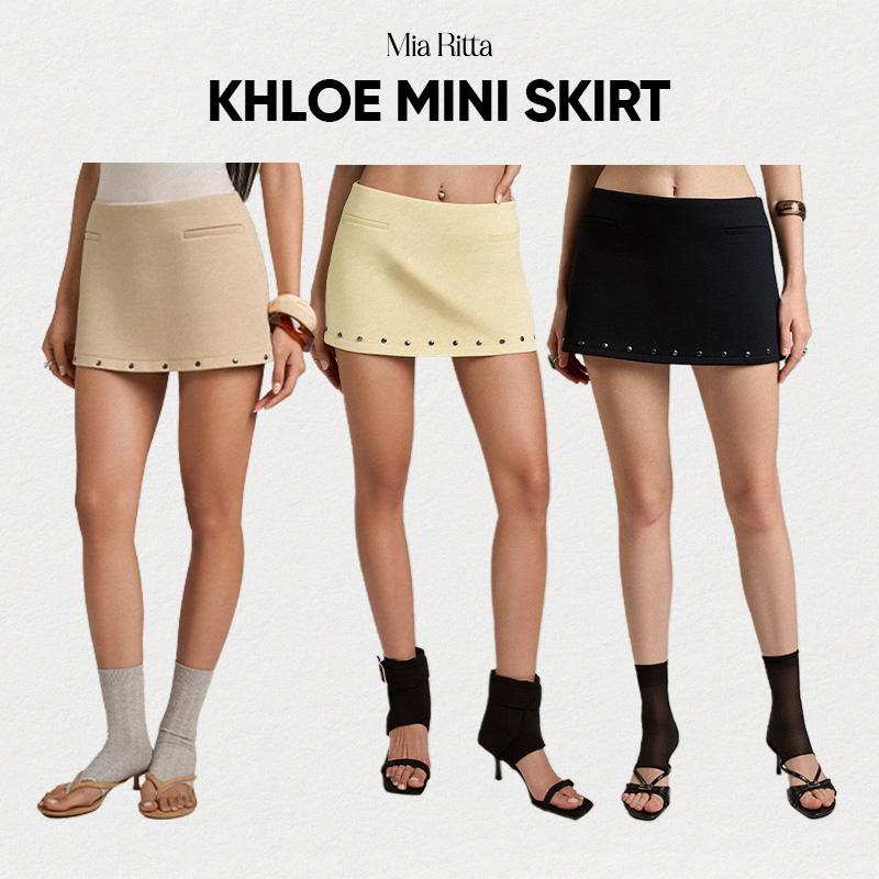 Chân váy ngắn nữ MIA RITTA váy chữ a mini trên gối tôn dáng đứng form có lót KHLOE MINI SKIRT - B00016