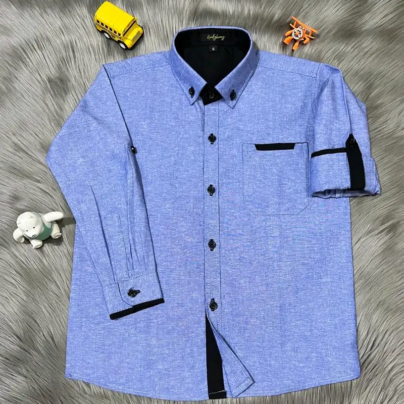 Kemeja Fashion Lengan Panjang Skoder/Kemeja Anak Bahan Katun Oxford Usia 7 - 16 Tahun 2