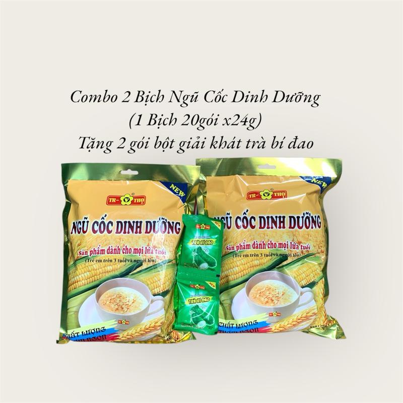 Combo 2 Bịch Ngũ Cốc Dinh Dưỡng - 1 Bịch 20 Gói x 24g - HSD 1 Năm - Tặng 2 Gói BGK Ngẫu Nhiên