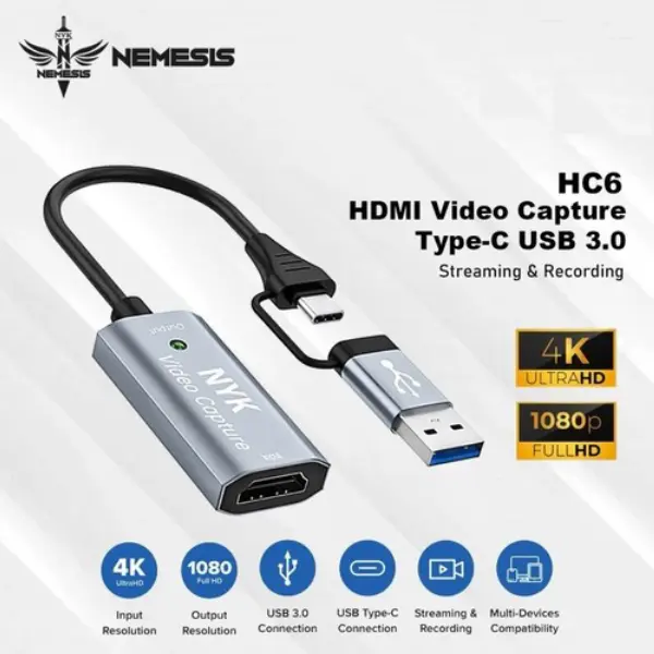 NYK HC6 HDMI Video Capture Type C USB 3.0