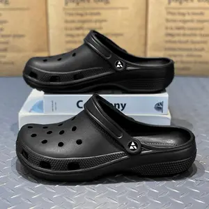 CROCSS Sandal Clog Pria Kodok Baim Sendal Terbaru Dewasa Casual CROCSS Cowok Slop Hitam Beige Puith