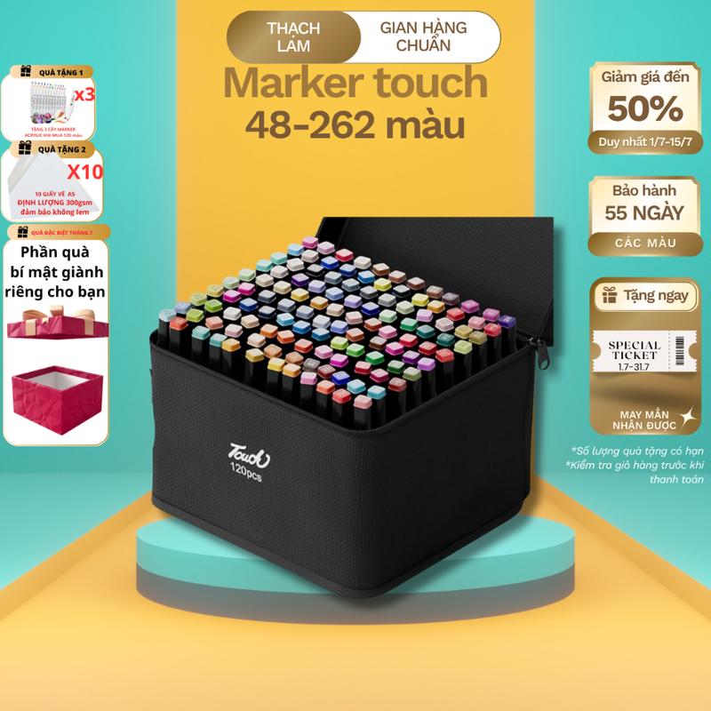  Hoả tốc Bút Màu Marker Touch48-60-80-100-120 Cây Chuyên Nghiệp Kèm Túi Vải Họa Cụ Tô Màu Dạ Vẽ Tranh Anime màu  marker 