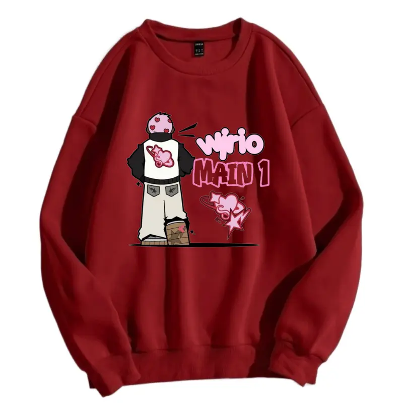 Crewneck Sweater Y2k Anak Wirio Main1 Tren Fashion 2024 Bahan Katun Fleece 3