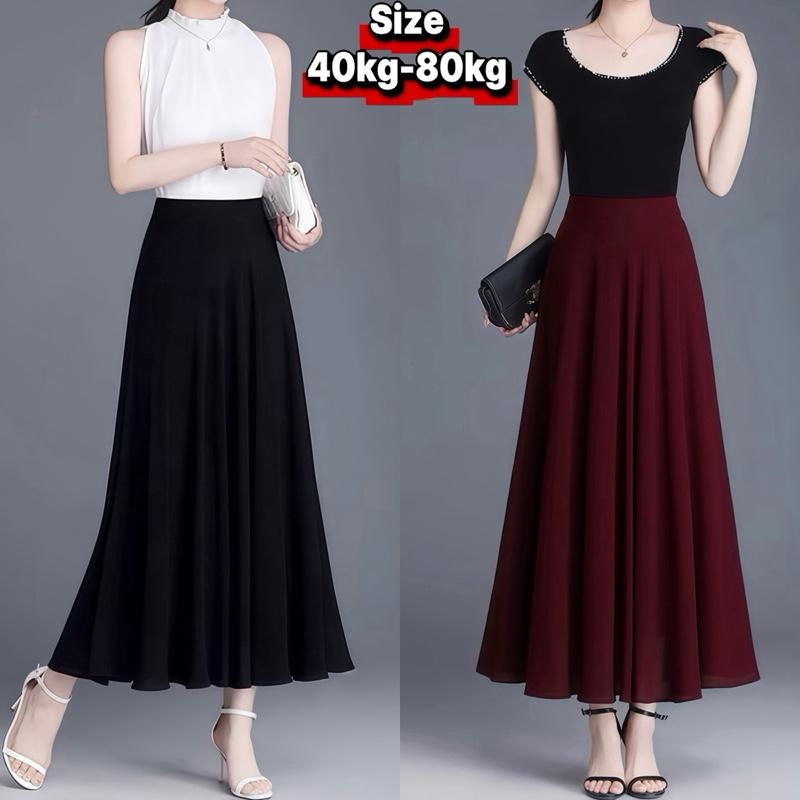 Chân váy dài dáng xoè cao cấp 2 lớp , có túi , có chun sau , che bụng , tôn dáng , vải mềm rũ , không nhăn , có Bigsize (40kg-80kg) - Nữ Women Váy Xinh
