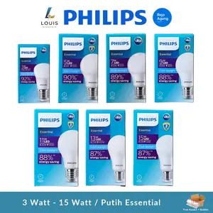 Lampu Philips Essential LED Putih 3W 5W 7W 9W 11W 13W 15W ORIGINAL