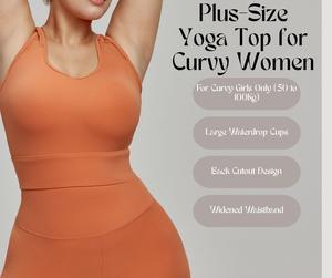 Plus-Size Yoga Top for Curvy Women Mesh Breathable | Slimming Design | Sports Bra for Running & Training  [YA24C]