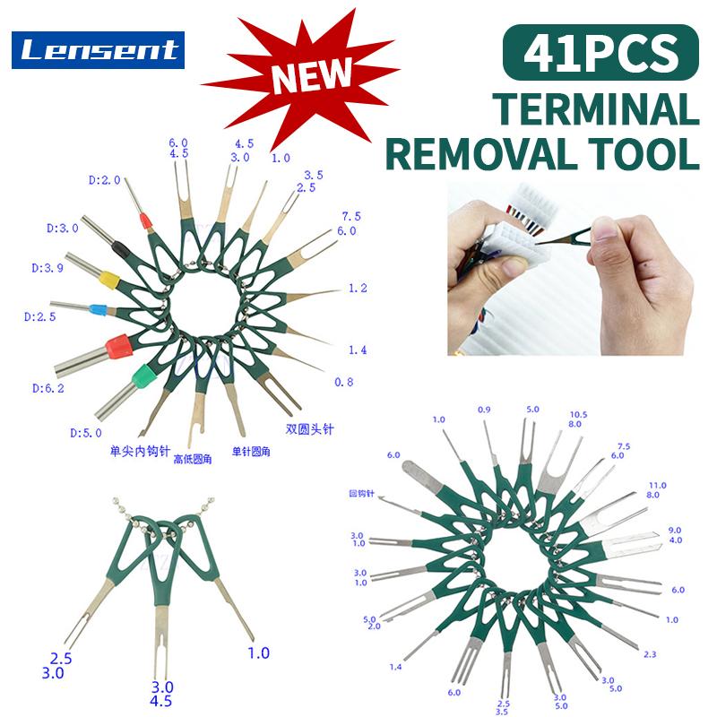 Product Introduction of Lensent 41pcs 11pcs set terminal connectoroin remover model car wire socket pin Wire Terminal removal opener tool socket pembuka Cable Connector Crimp Pins Extractors Hand Tool Plug Key Pin Ejector Release Pin Kit 11