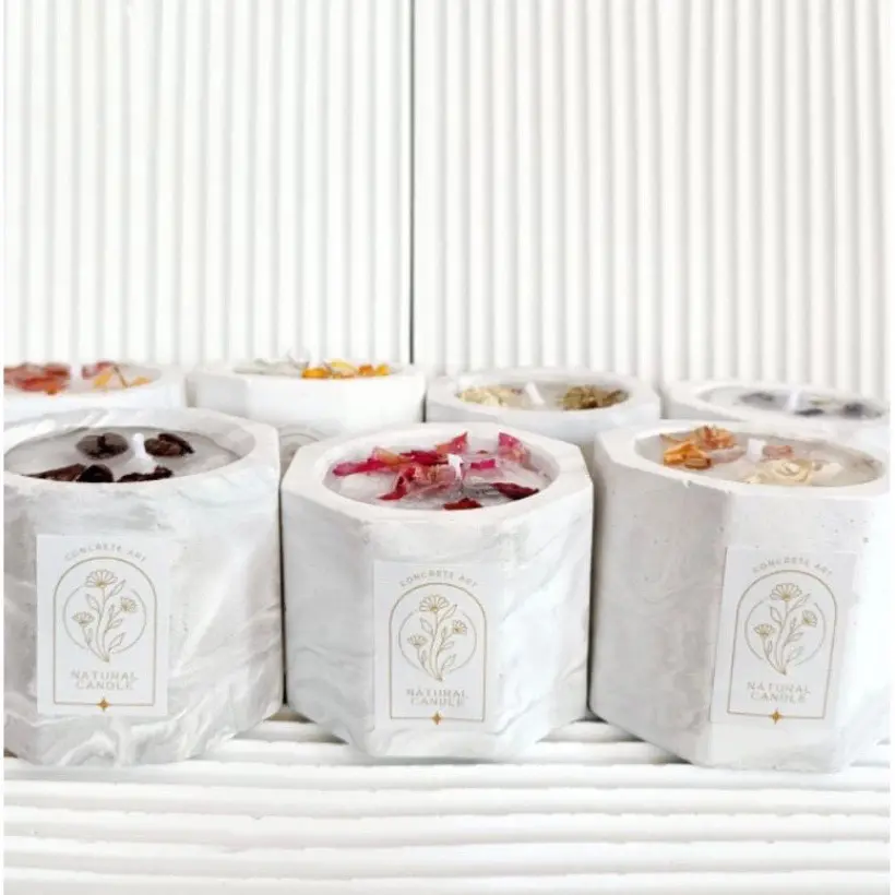 [PROMO TERMURAH] Candle Aesthetic 40 gr marbel| Concrete art natural scented candle |lilin aromatherapi