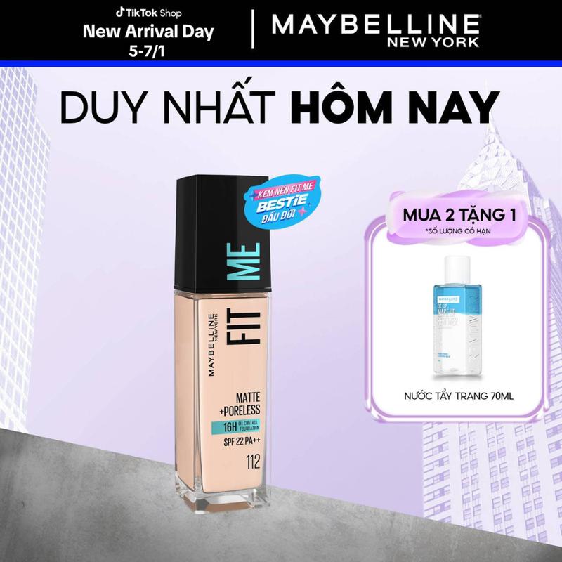 Kem nền mịn nhẹ kiềm dầu Fit Me Maybelline New York Matte Poreless Foundation 30ml