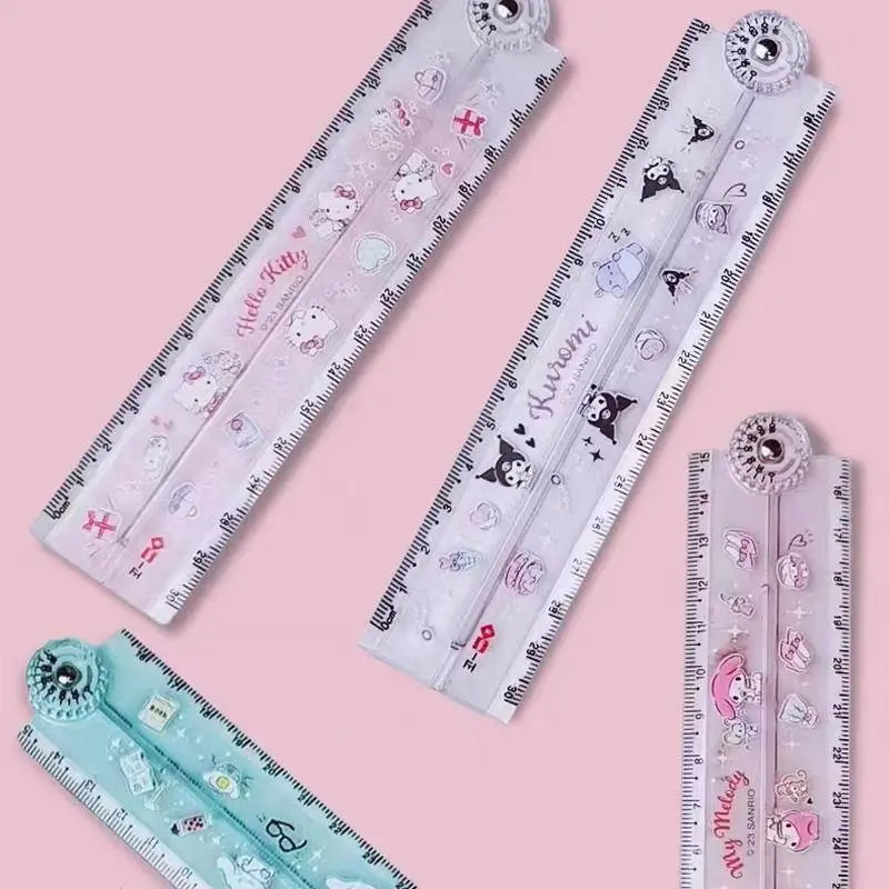 Sanrio Folding Rules Multi-Functional Lengthened Cartoon Straightedge 30 Centimeter Ruler School Supplies birthday gift Mymelody Kuromi Cinnamoroll