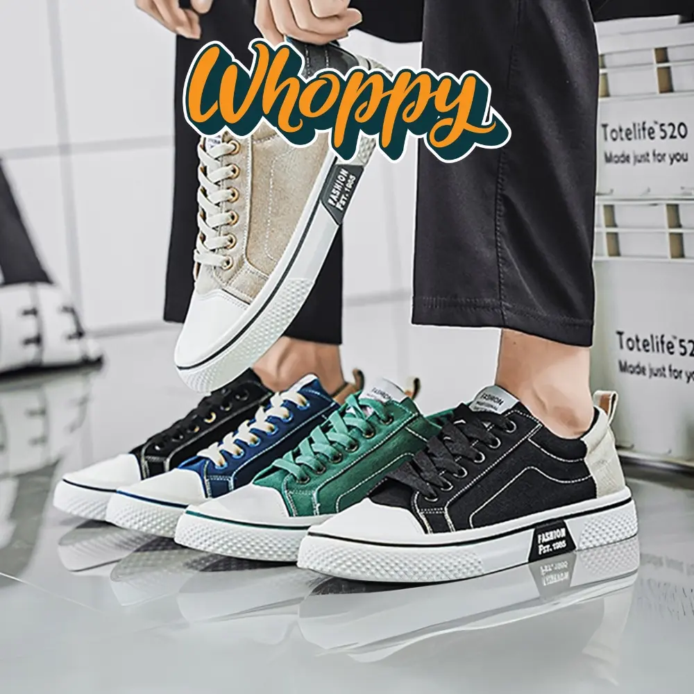 Whoppy Dexter SL57 Sepatu Cowok Keren Outfit Denim Karet Shoes