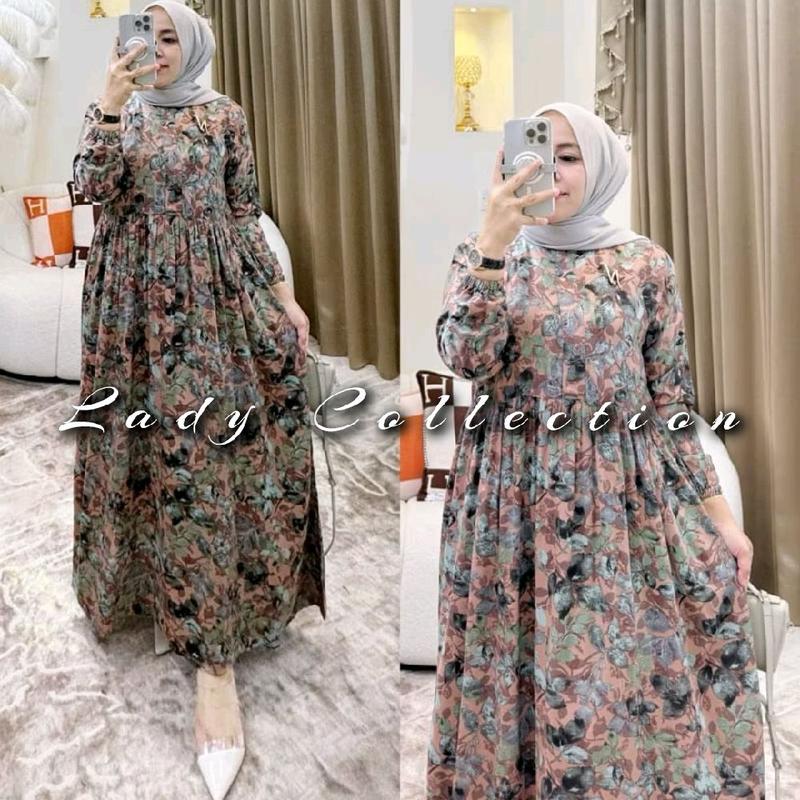 Midi Dress Rayon Motif Shanum jumbo busui friendly 1