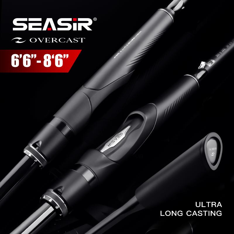 Seasir Overcast M/MH คันเบ็ดสปินนิ่งและคาสติ้ง คาร์บอนไฟเบอร์เซรามิคคู่มือแหวนความไวสูง Lure น้ําหนั