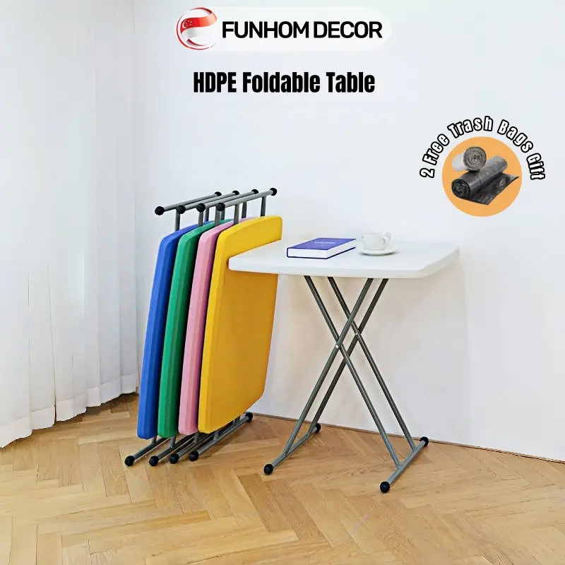 [SG Stock]HDPE Foldable Table Multipurpose Use Folding Side Table Children's Lift Small Family Student Home Writing Desk
