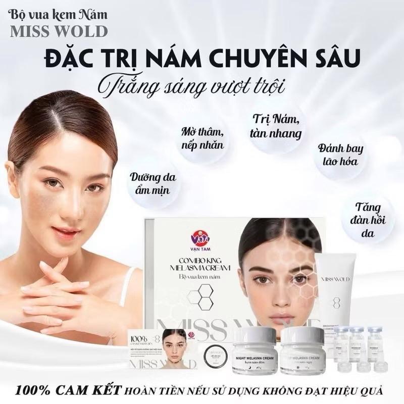 Miss Wold Bộ Vua Kem Nám Vạn Tam Hỗ Trợ Làm Sáng Da Giảm Thâm Nám Sạm Tàn Nhang Skincare Mẫu Mới Hiệu Quả