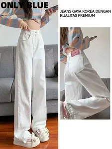 ONLY BLUE Celana Jeans Wanita Highwaist Straight Cut Import Panjang Korea Loose Premium Quality Highwaist Kulot Loose Jeans Wanita Kekinian