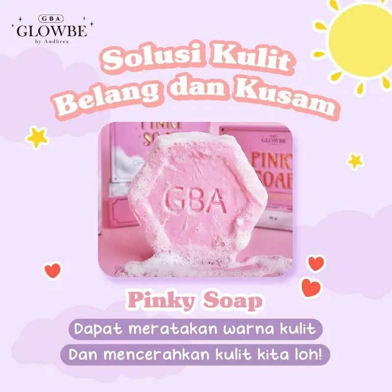 ￼Glowbe Pinky Soap For Brightening Skin glowbe by andhrea / Sabun Mencerahkan Kulit Glowbe